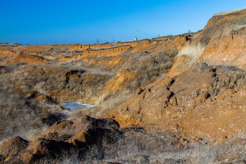 Winter clay quarry