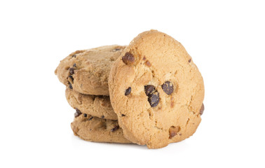 Chocolate biscuit, isolated on white background

