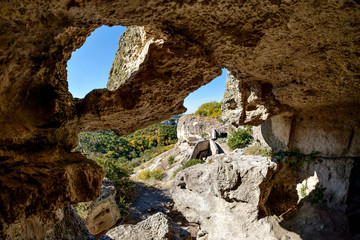 Ruins of cave-city Chufut-Kale, Crimea