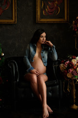 Portrait of young pregnant attractive woman