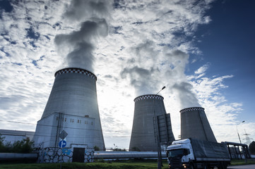 Cooling towers of nuclear power plant.