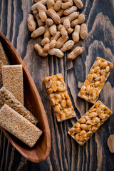 Kozinaki with seeds, nuts, sesame and honey.