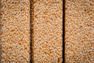 Kozinaki with seeds, nuts, sesame and honey.