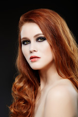 girl with beautiful long red hair