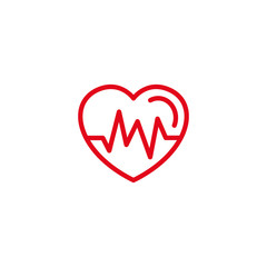Love Icon. Simple Heart Illustration Line Style Logo Template Design. 