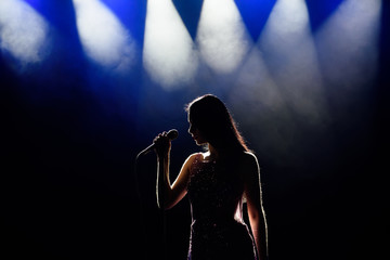 Singer woman on stage