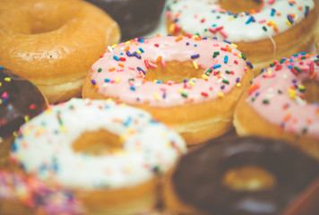 Donuts macro close up