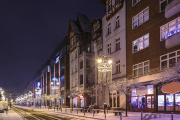 Fototapeta na wymiar Christmas street. Zabrze. Poland