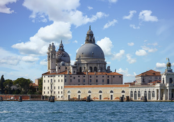Fototapeta na wymiar Domed Church on Venice Canal