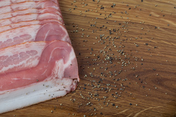 Ham on a wooden desk