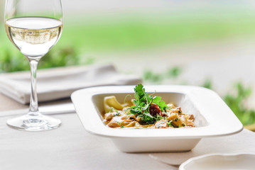 dinner in the italian restarant