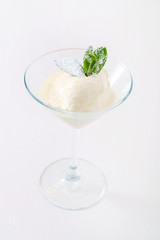 italian sorbet in the glass