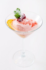 italian sorbet in the glass