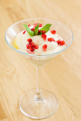 italian sorbet in the glass