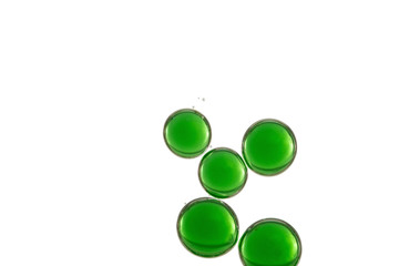 flying green air bubbles
