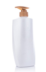 Plastic white Bottle on white background