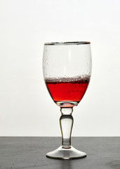 red wine in the glass