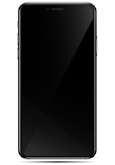 Mobile new phone black smartphone isolated in a transparancy background. To present your application