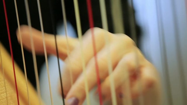 symphony orchestra harp stock footage