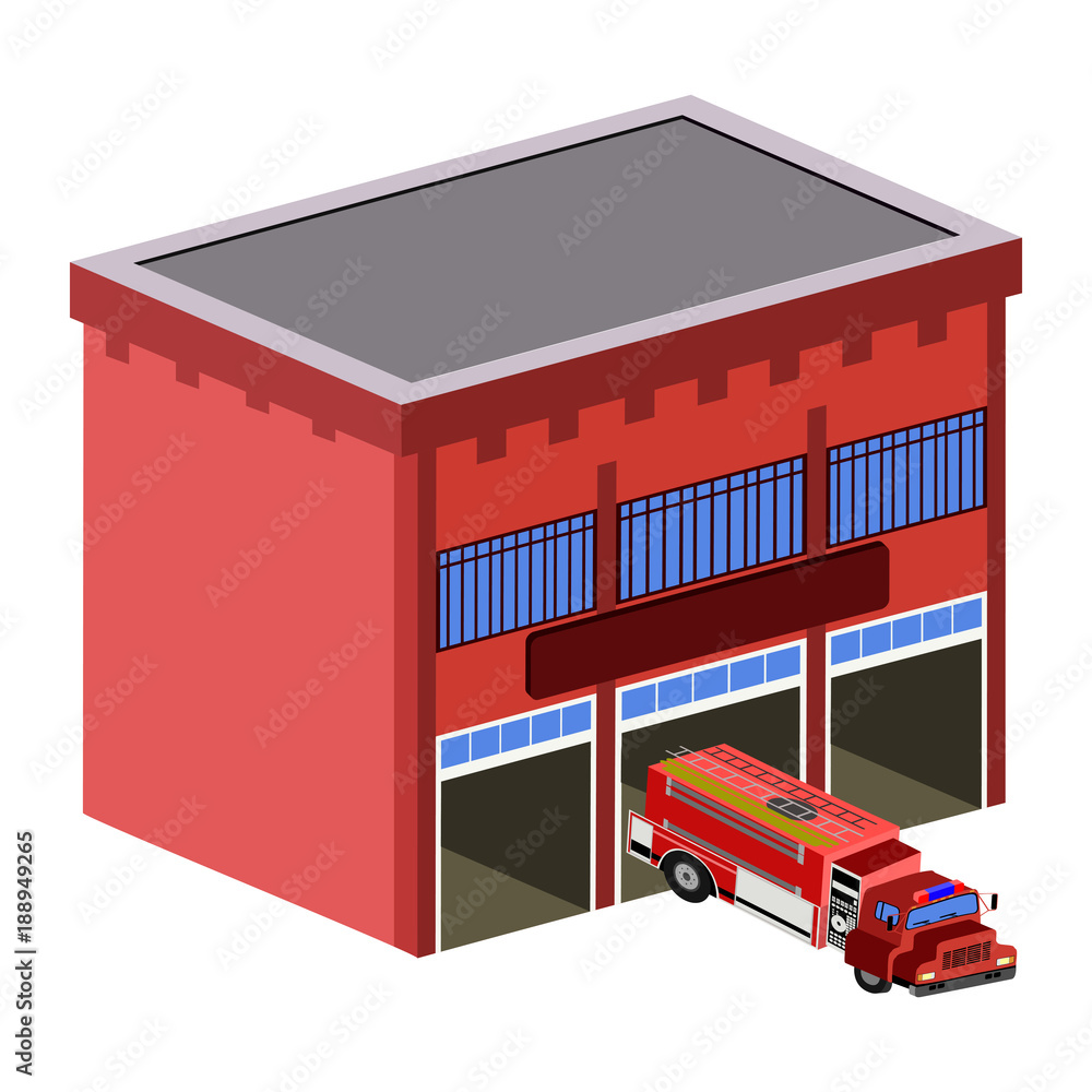 Poster Isolated fire station