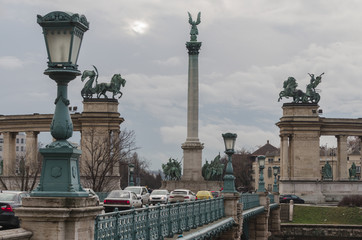 Fototapeta na wymiar hero's square in Budapest, Hungary