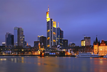 Naklejka na ściany i meble Panoramic view of Frankfurt am Main. Germany