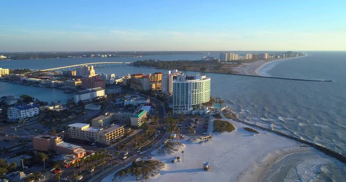 Aerial video Clearwater Beach Florida USA 4k 24p