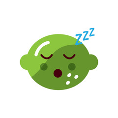 lime or lemon sleeping fruit kawaii icon image vector illustration design