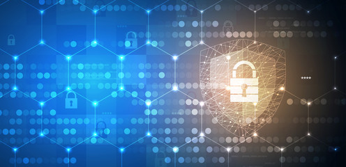 Cyber security and information or network protection. Future technology web services for business and internet project