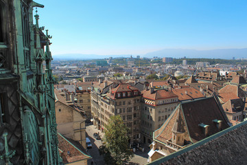 GENEVA, SWITZERLAND - SEPTEMBER 14 - View of the city from a height.