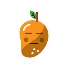 mango serious fruit kawaii icon image vector illustration design 
