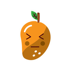 mango closed eyes fruit kawaii icon image vector illustration design 