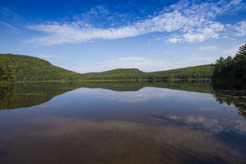 Fototapeta na wymiar Summer morning in La Mauricie National Park, Quebec, Canada 