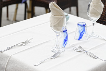 detail of table restaurant