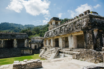 Fototapeta na wymiar Mayan archeological site in Palenque Mexico