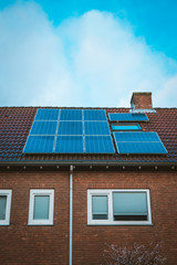 Fototapeta premium Solar panels on a roof