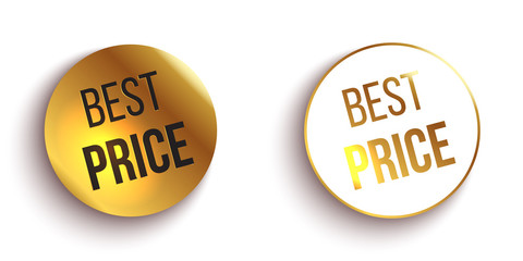 Set of color best price buttons or badges. Vector illustration.
