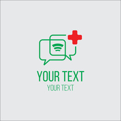 medical talk app logo design template vector, Medic Consult Logo Template Design Vector