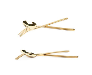 Composition of spoon and fork isolated