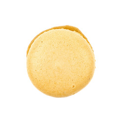 Single macaron cookie isolated