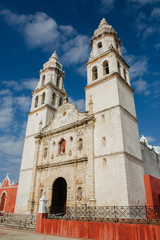 Fototapeta na wymiar Cathedral in Campeche Mexico