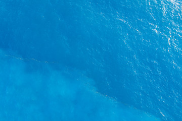Aerial view of the turquoise water surface
