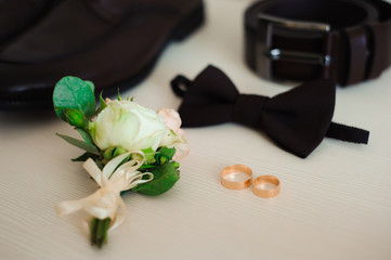 Wedding details. Groom accessories