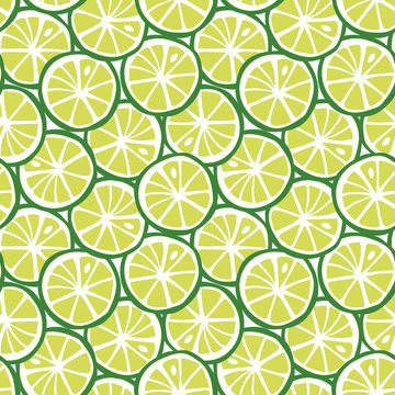 fruit green lime citrus tropical summer pattern seamless vector