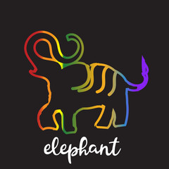 Simple modern elephant logo, elegant and stylish