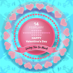 Vector illustration of Valentine's day concept with hearts background for greeting card and other design