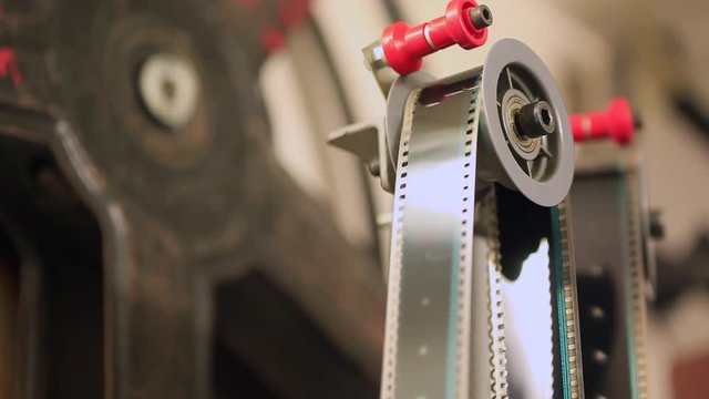 Old film reels of cinema projector