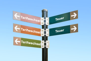 Fototapeta premium Schild 294 - Tarifwechsel