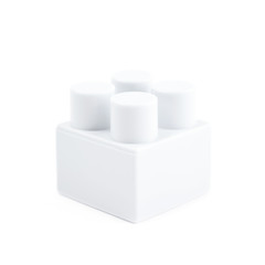 Single toy construction block isolated