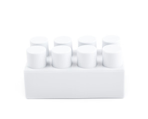 Single toy construction block isolated